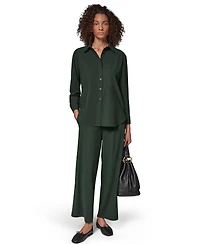 Donna Karan Weekend Women's Long-Sleeve Button-Front Top