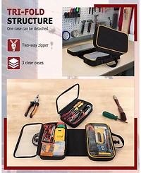 Xdovet Roll Up Tool Bag Tri-fold Organizer Window Cases Detachable