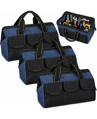 Xdovet Tool Bag Waterproof Hard Bottom Heavy Duty Tote Electrician Carpenter Mechanic