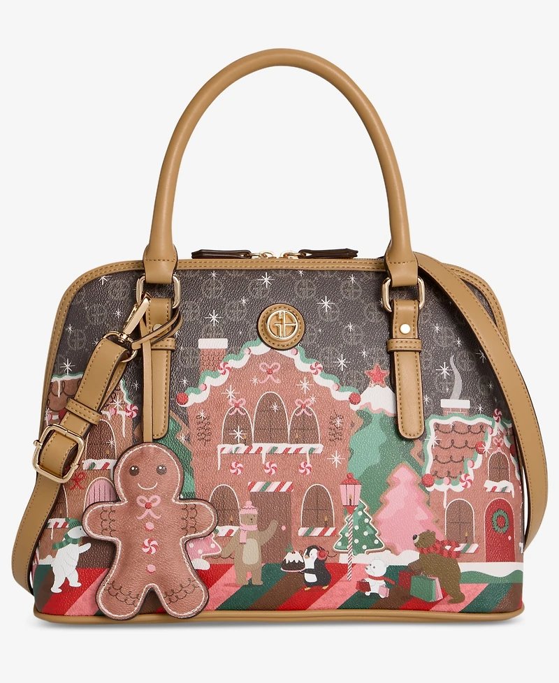 Giani Bernini Gingerbread Bears Dome Satchel, Macy's Exclusive