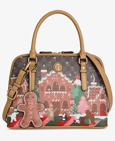 Giani Bernini Gingerbread Bears Dome Satchel, Macy's Exclusive