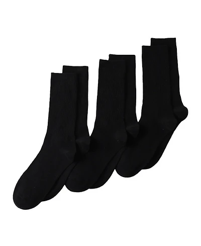 Lands' End Men's Men s 3-Pack Cotton Core Crew Socks