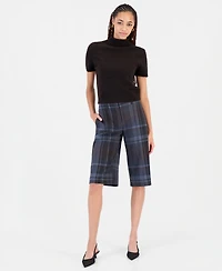 Bar Iii Women's Plaid Mid-Rise Long Shorts, Macy's Exclusive