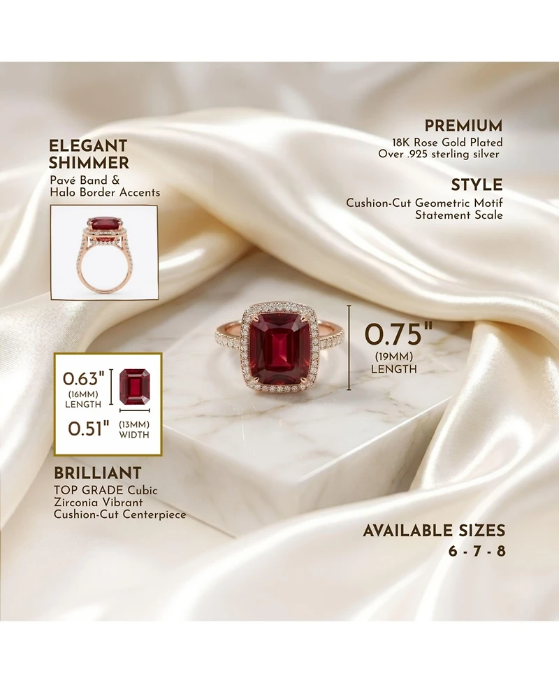Sterling Silver Red Cubic Zirconia Statement Ring