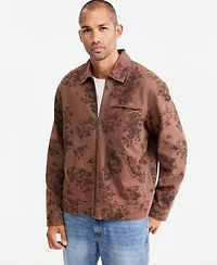 Sun + Stone Men's Floral Canvas Chore Jacket, Macy's Exclusive
