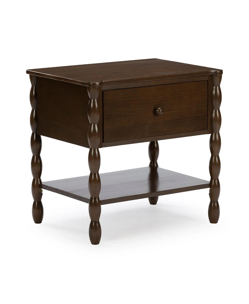 Plank+Beam Jenny Lind Nightstand with 1 Drawer and Bottom Shelf, Blonde