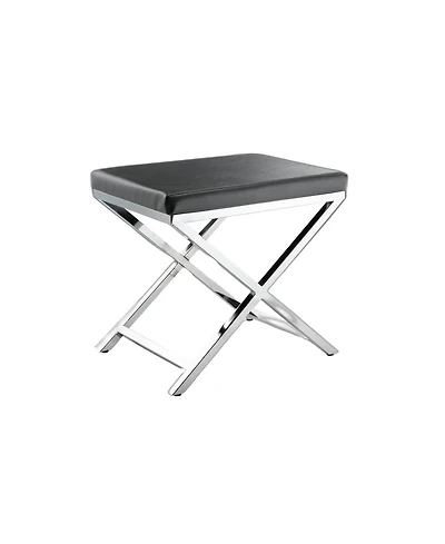 HomeRoots 21" Faux Leather Vanity Chair
