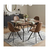 HomeRoots Set of Four Upholstered Suede Dining Side Chairs