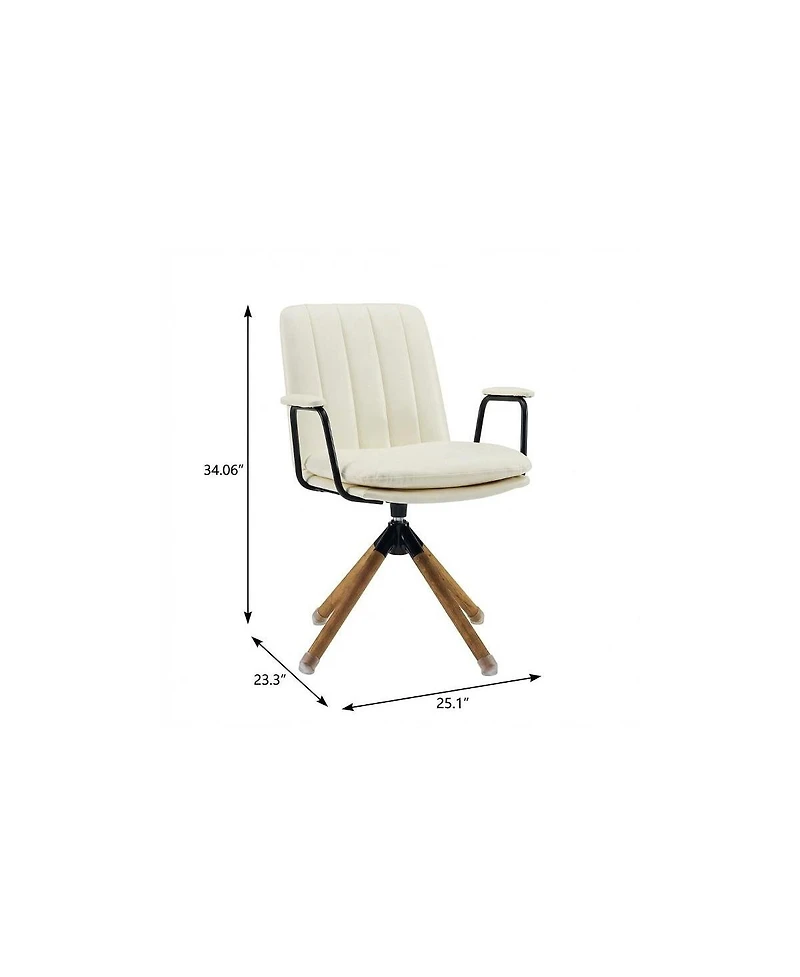 HomeRoots 23"Faux Leather and Swivel Armchair