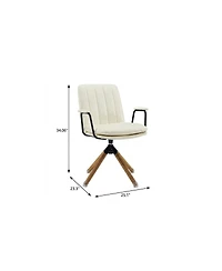 HomeRoots 23"Faux Leather and Swivel Armchair