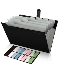 Danrong 8 Pockets Accordion File Organizer Expanding Folders Portable Document A4 Letter Snap Closure Pack Of 4