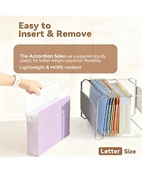 Danrong Plastic Extra Capacity Hanging File Folders Expanding Pocket Heavy Duty Filing Cabinet Tabs Letter Pack