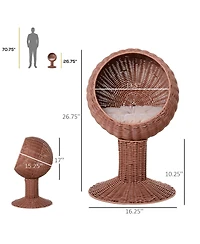 Ruie Elevated Cat Bed with Rotatable Egg Chair Pod and Thick Cushion