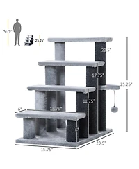 Ruie Cat Stair Steps Tower with Scratching Post and Play Ball