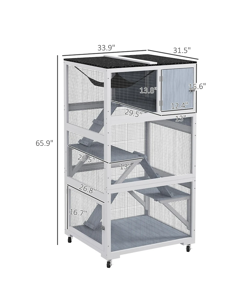 Ruie Outdoor Catio Cat Enclosure on Wheels with Hammock and Platforms