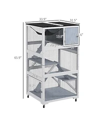 Ruie Outdoor Catio Cat Enclosure on Wheels with Hammock and Platforms