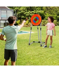 Sugift 4-in-1 Axe Throwing Game Set with Bristle Target, 27.5" x 19.5" x 55", Ages 8+