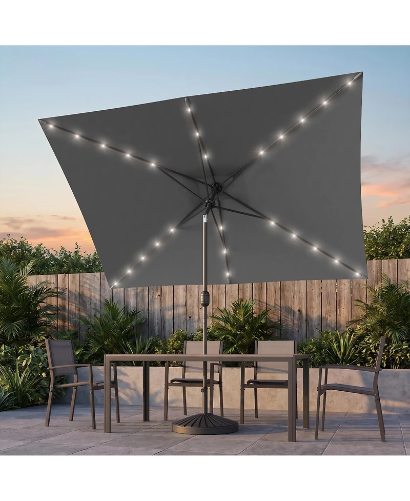Sonkuki Enhance Your Outdoor Oasis with 10×6.5Feet Led Rectangular Patio Umbrella - Stylish, Durable, and Sun-Protective!
