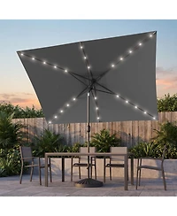 Sonkuki Enhance Your Outdoor Oasis with 10×6.5Feet Led Rectangular Patio Umbrella - Stylish, Durable, and Sun-Protective!