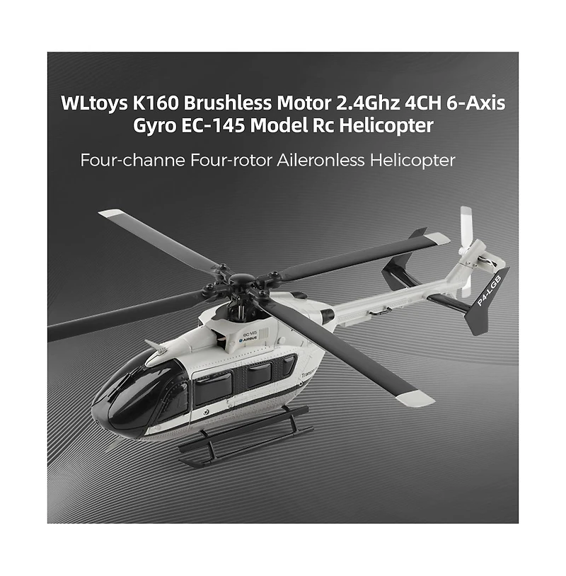 Bruce & Shark 4-Channel Rc Helicopter with Altitude Hold and One-Key Takeoff and Landing