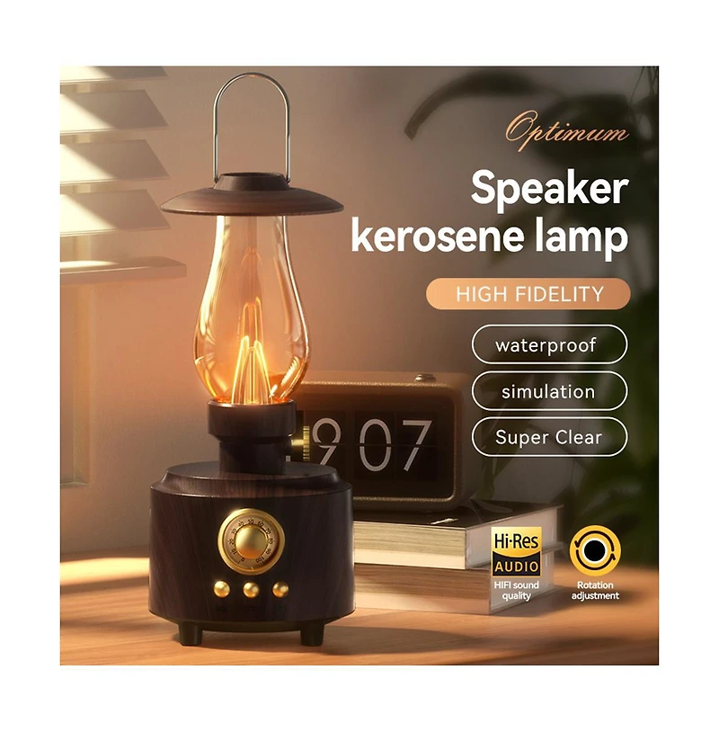 Artudatech Retro Kerosene Lamp Waterproof Dimmable Bluetooth Speaker