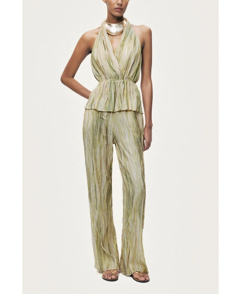 Nocturne Women's Abstract Print Straight Leg Trousers