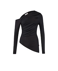 Pcfg Women's Draped Long-Sleeve Polyester-Blend Top