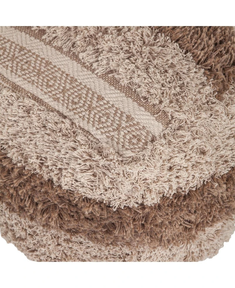 HomeRoots 18" Striped Pouf Ottoman