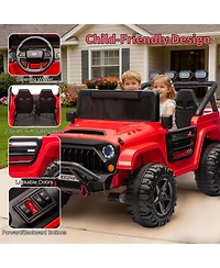 homfan 24V 2-Seater Electric Ride-On Truck with Remote Control, Fits 2, Ages 3–8