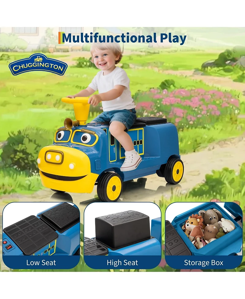 homfan 12V 2-Seater Electric Ride-On Train, Trackless Design, Ages 3+