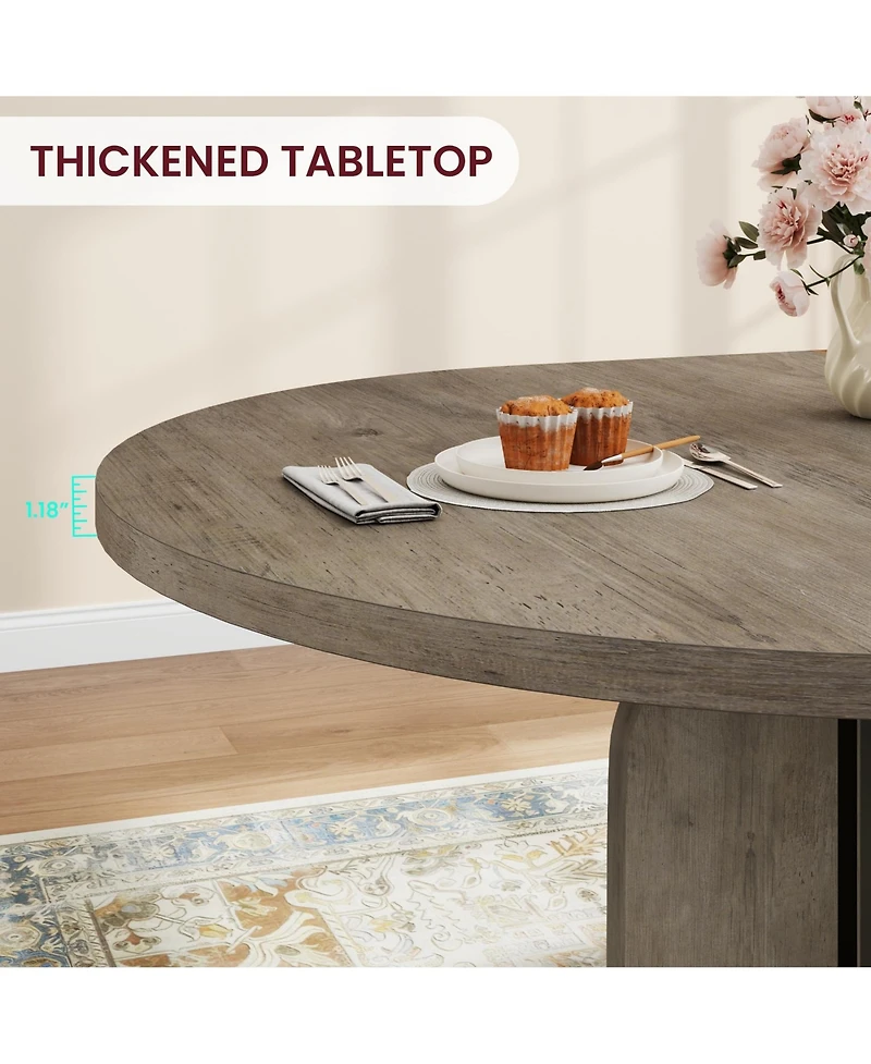 homfan 47"-63" Extendable Farmhouse Dining Table with Arched Legs