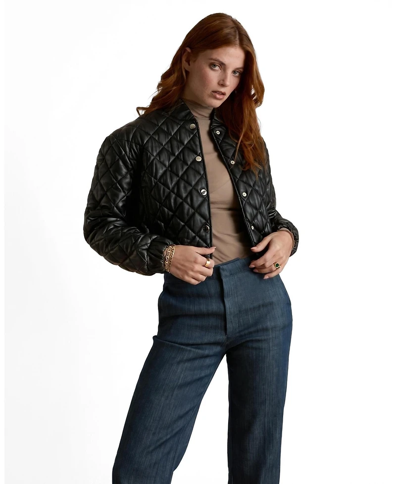 Furniq Uk Women's Aveline Quilted Leather Jacket