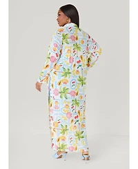Ashley Stewart Women's Summer Print Mesh Duster