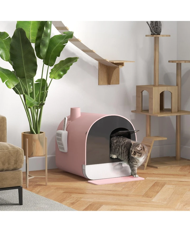 Ruie Covered Cat Litter Box with Lid Scoop and Air Filter