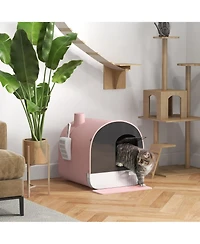 Ruie Covered Cat Litter Box with Lid Scoop and Air Filter