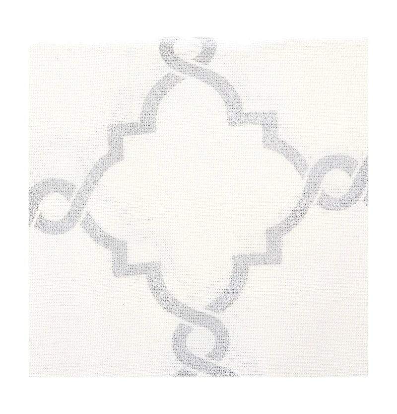 Fretwork Print Grommet Top Window Curtain Panel