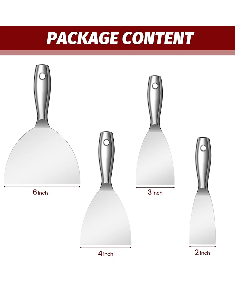 Xdovet Stainless Steel Putty Scraper Set Drywall Tools set of 5