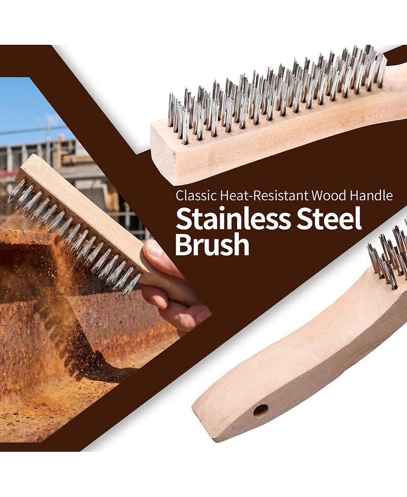 Xdovet Wire Brush Set Stainless Steel Nylon Bristles Scrapers