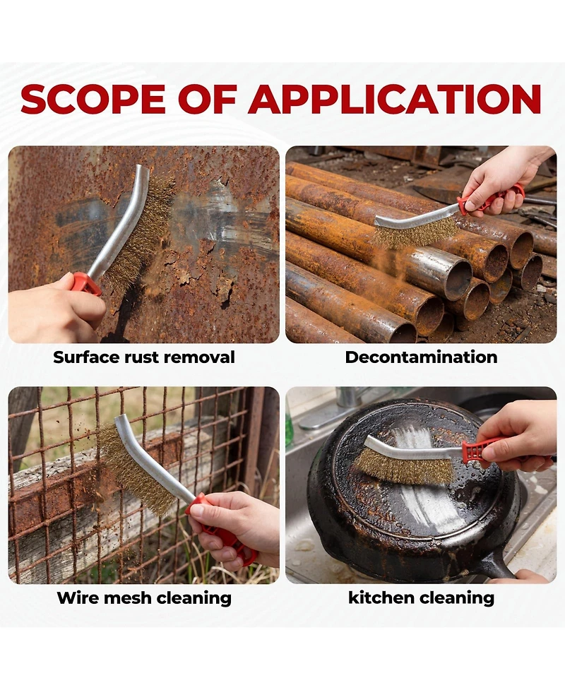 Xdovet Stainless Steel Wire Brush Set Metal Scraper Rust Welding Slag