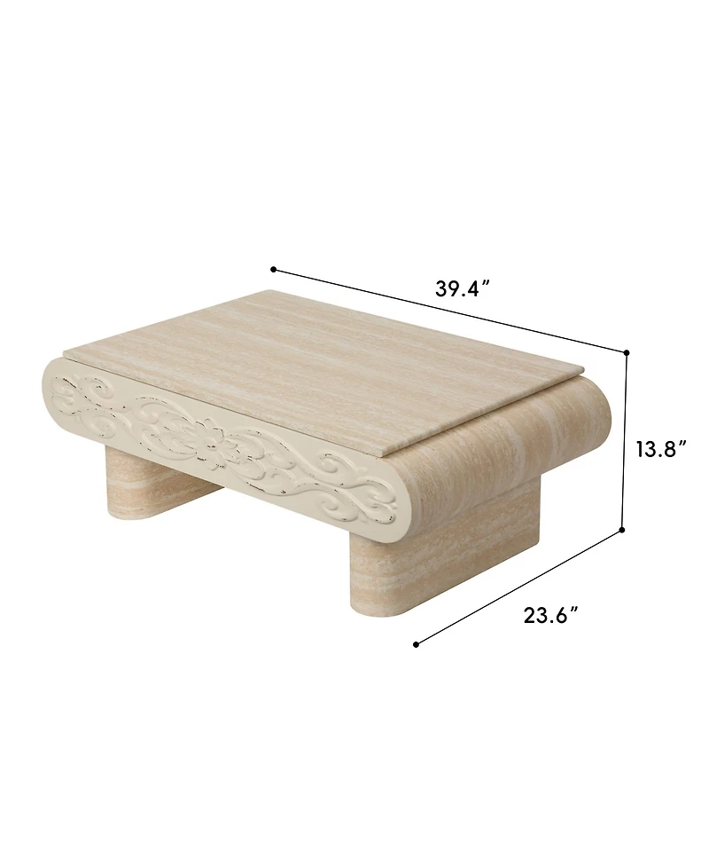 Clihome Modern Mdf Wooden Lift Top Side Table with Hidden Storage, Open Shelf and Drawers Coffee Table