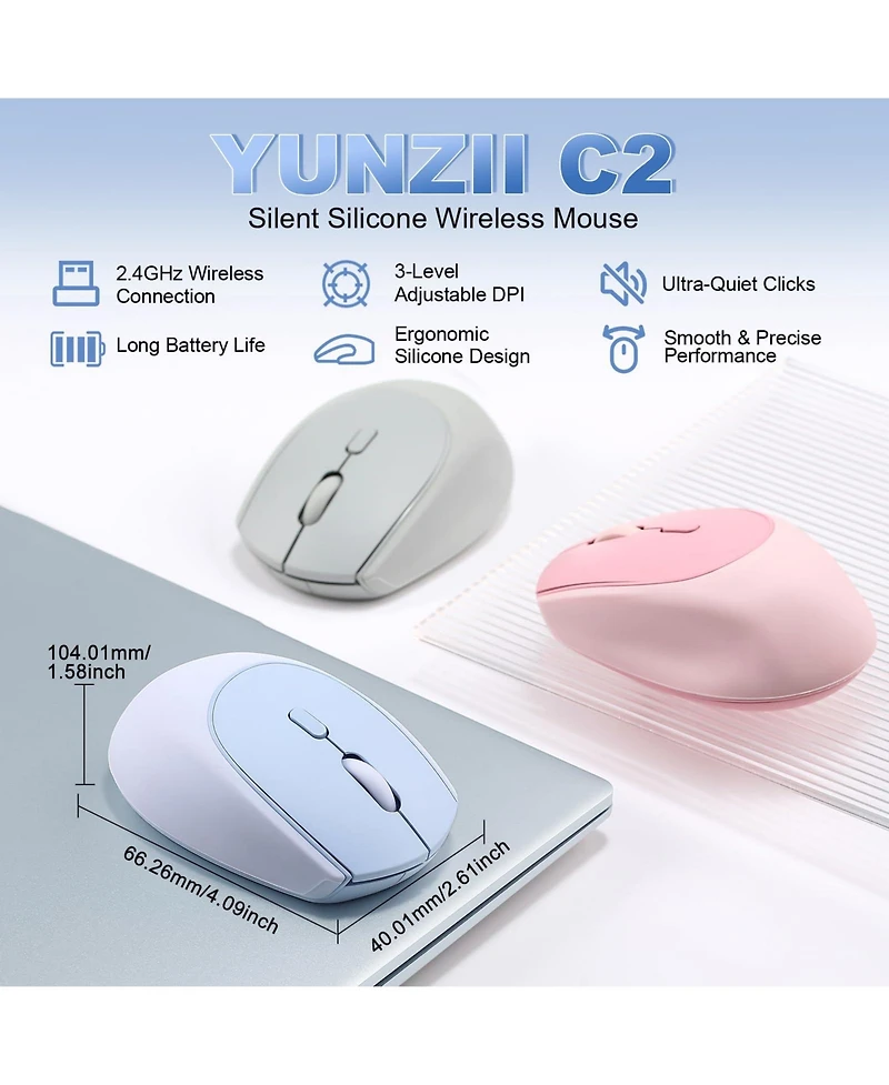 Lisen C2 Wireless Ergonomic Mouse for Laptops and Desktops