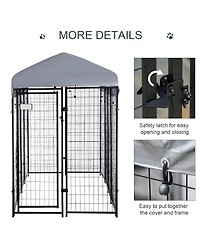 Ruie 8x4x6 ft Outdoor Dog Kennel with Waterproof Roof and Welded Wire Run