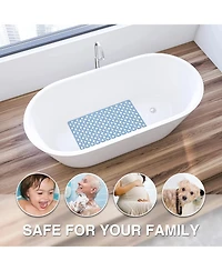 Cowin Bathroom Non Slip Shower Mat with Suction Cup and Drain Hole Bathtub Nonslip Mat, Super Soft Pvc Bathroom Mat