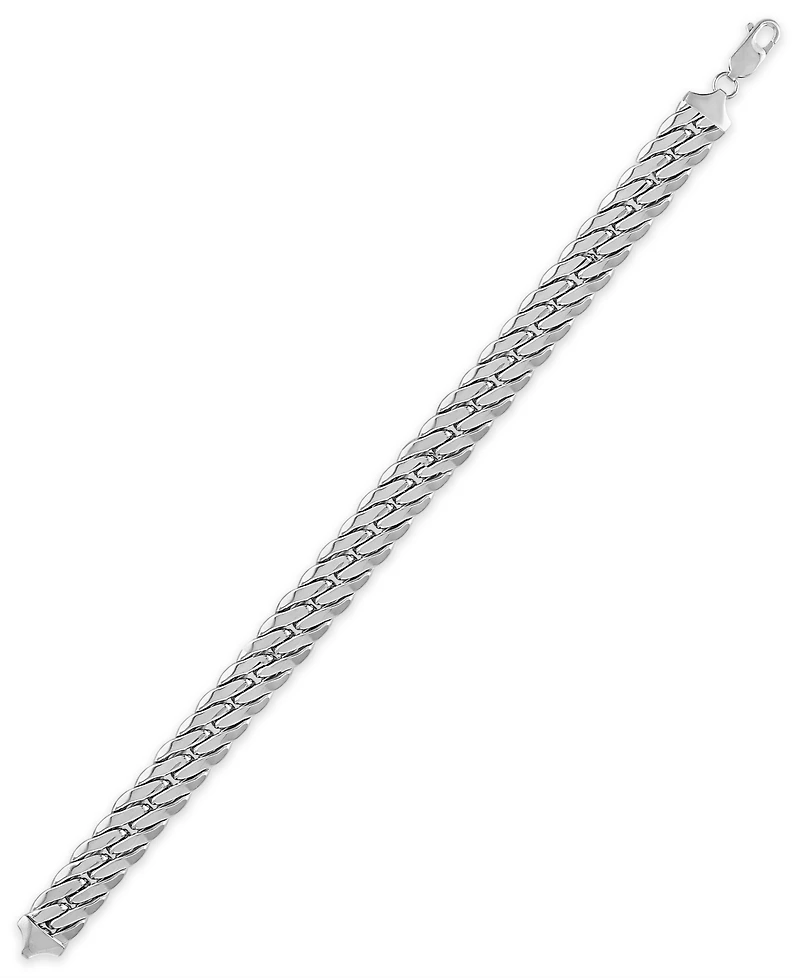 Macy's Men's Double Curb Link Chain Bracelet in Sterling Silver