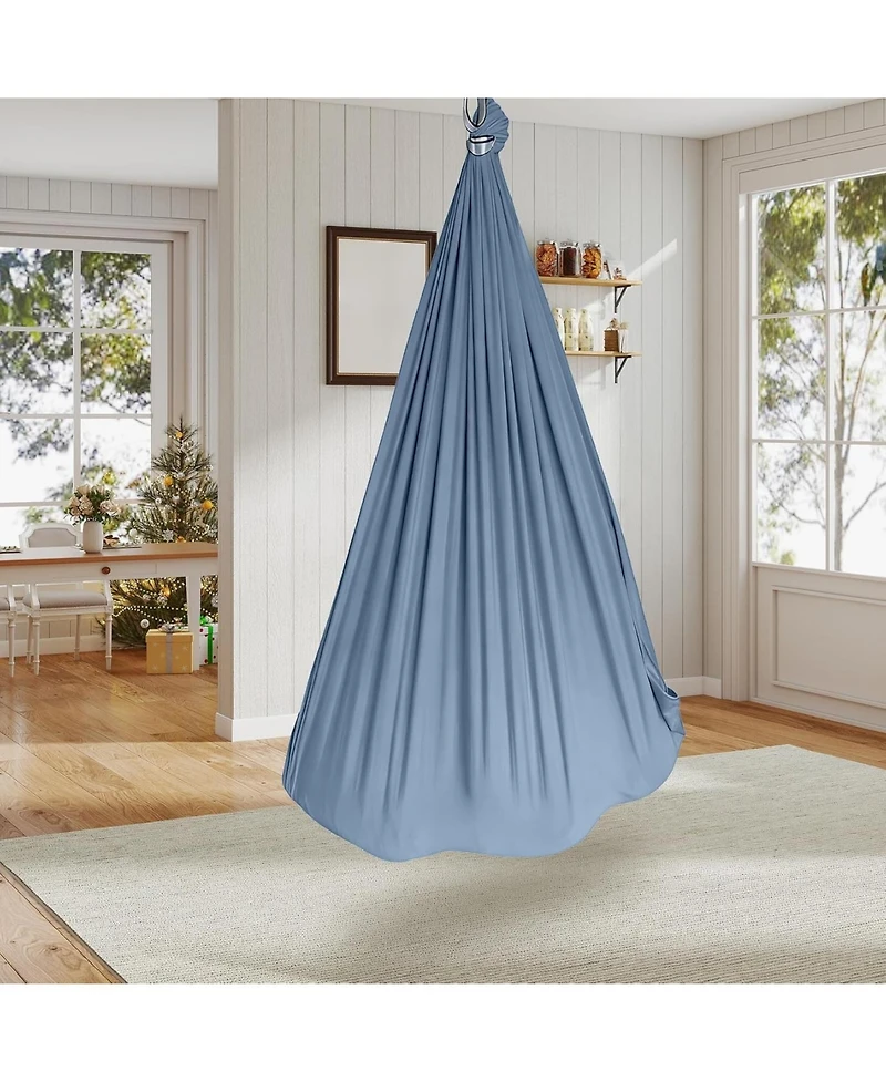 homfan Double-Layer Cotton Sensory Hammock Swing for Kids and Adults, 360degree(s) Swivel, Adjustable Height, Indoor and Outdoor