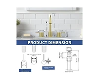 Busdays 2 Handle Widespread Bathroom Faucet 8 Inch 3 Hole 360 Degree Swivel Spout with Pop Up Drain Assembly