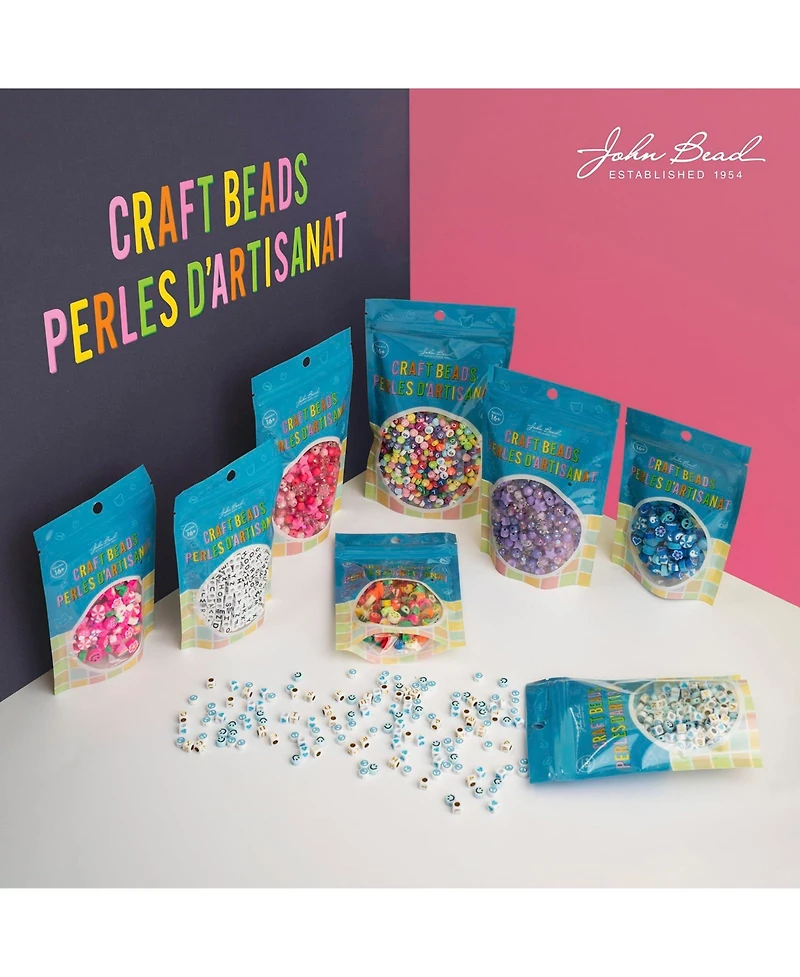 John Bead 6x9mm Mix Plastic Pony Beads, 120g