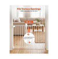 Ruie No Bottom Bar Dog Gate for Stairs 28 in High and 26 to 43 in Wide