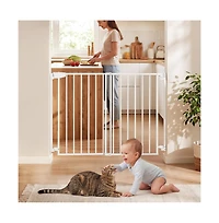 Ruie Drilling Mount Pet Gate for Stairs 30 in High and 28 to 43 in Wide