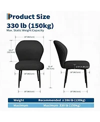 homfan Linen Dining Chairs Set of 4, Modern Fabric Upholstered Kitchen Side Chairs with Metal Pegs, For Living Room, Kitchen, Dining Room